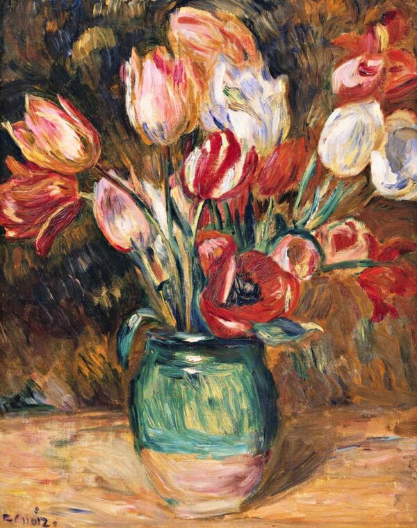 Tulpen in einer Vase – Pierre-Auguste Renoir Pierre-Auguste Renoir 70x85