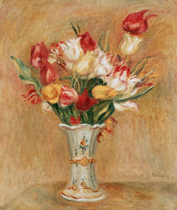 Tulpenstrauß in weißer Vase – Pierre-Auguste Renoir Pierre-Auguste Renoir 70x85