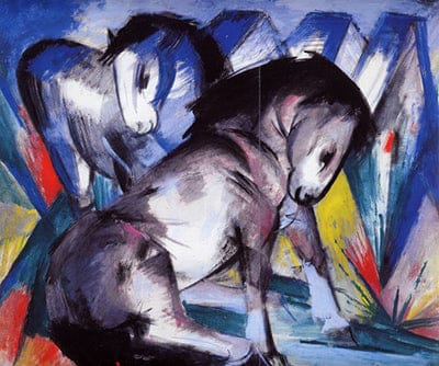 Zwei Pferde von Franz Marc Franz Marc 85x75