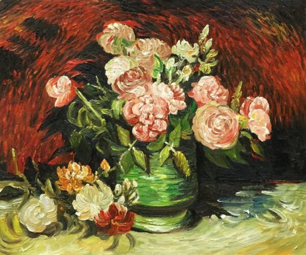 Pfingstrosen und Rosen – Van Gogh Vincent Van Gogh 85x75