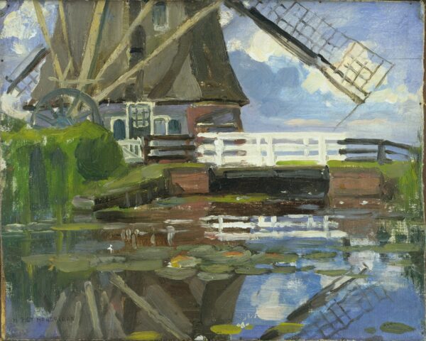 Moulin Broekzijder auf den Flügeln des Gein, nach Westen ausgerichtet – Mondrian Piet Mondrian 85x75