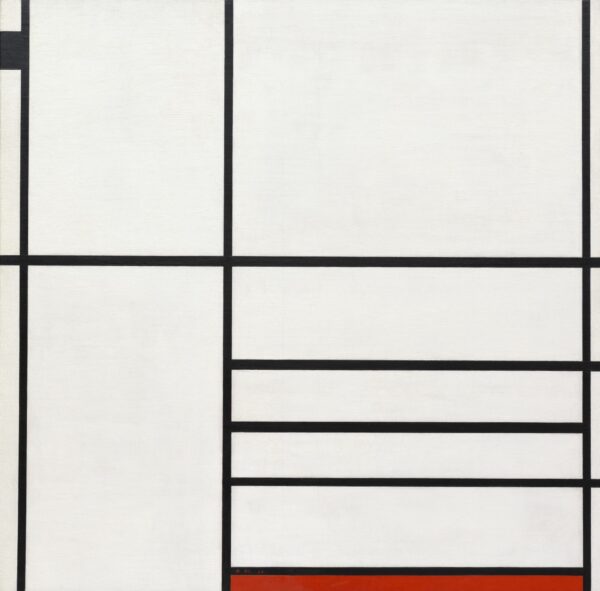 Zusammensetzung in Weiß, Schwarz und Rot – Mondrian Piet Mondrian 70x70