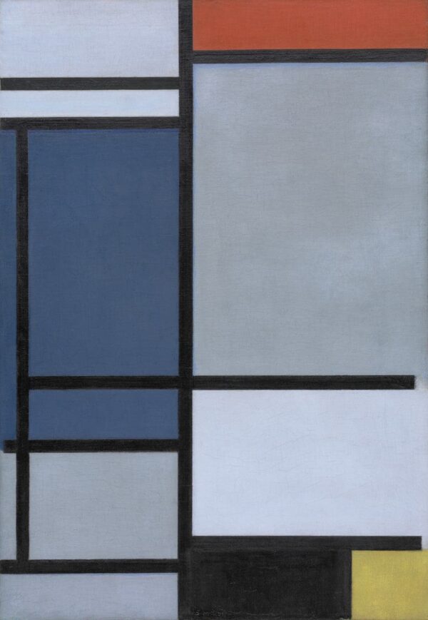 Zusammensetzung mit Rot, Blau, Schwarz, Gelb und Grau – Mondrian Piet Mondrian 70x105