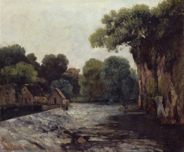 Der Überlauf der Mühle – Originalgemälde von Gustave Courbet Gustave Courbet 85x75