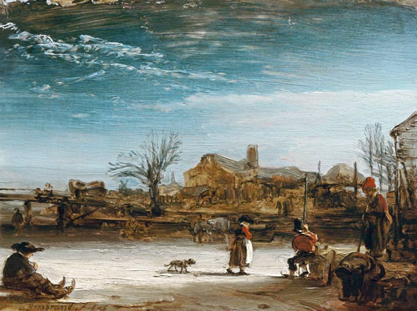 Landschaft im Winter – Rembrandt van Rijn Rembrandt van Rijn 85x75