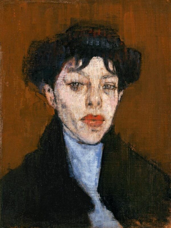 Frau mit einem blauen Schal – Amedeo Modigliani Amedeo Modigliani 70x85