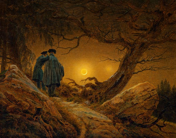 Zwei Männer betrachten den Mond – Caspar David Friedrich Caspar David Friedrich 85x75