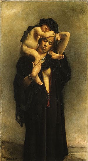 Eine ägyptische Bäuerin und ihr Kind – Léon Bonnat Léon Bonnat 70x120