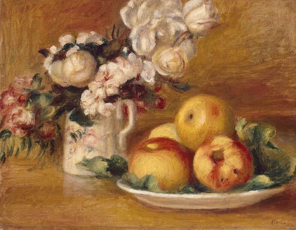 Pommes und Blumen – Pierre-Auguste Renoir Pierre-Auguste Renoir 85x75