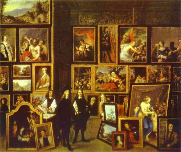 Der Erzherzog Leopold Wilhelm in seiner Gemäldegalerie, mit dem Künstler und anderen Charakteren – David der Jüngere Teniers David Teniers der Jüngere