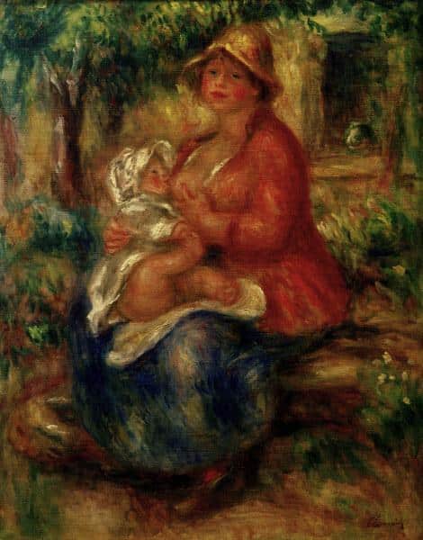 Aline Charigot, stillend – Pierre-Auguste Renoir Pierre-Auguste Renoir 70x85