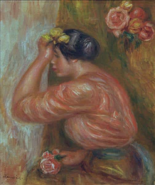 Mädchen mit Rosen vor dem Spiegel – Pierre-Auguste Renoir Pierre-Auguste Renoir 70x85