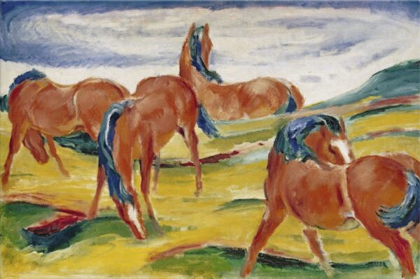 Pferde auf der Weide I – Franz Marc Franz Marc 105x70