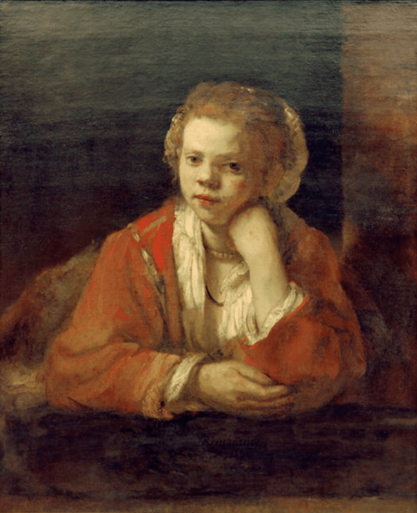 Das Mädchen am Fenster – Rembrandt van Rijn Rembrandt van Rijn 70x85