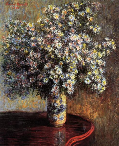 Der Blumenstrauß mit Astern – Claude Monet Claude Monet 70x85