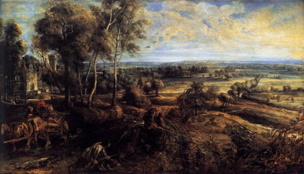 Blick auf Het Steen am frühen Morgen – Peter Paul Rubens Peter Paul Rubens 120x70