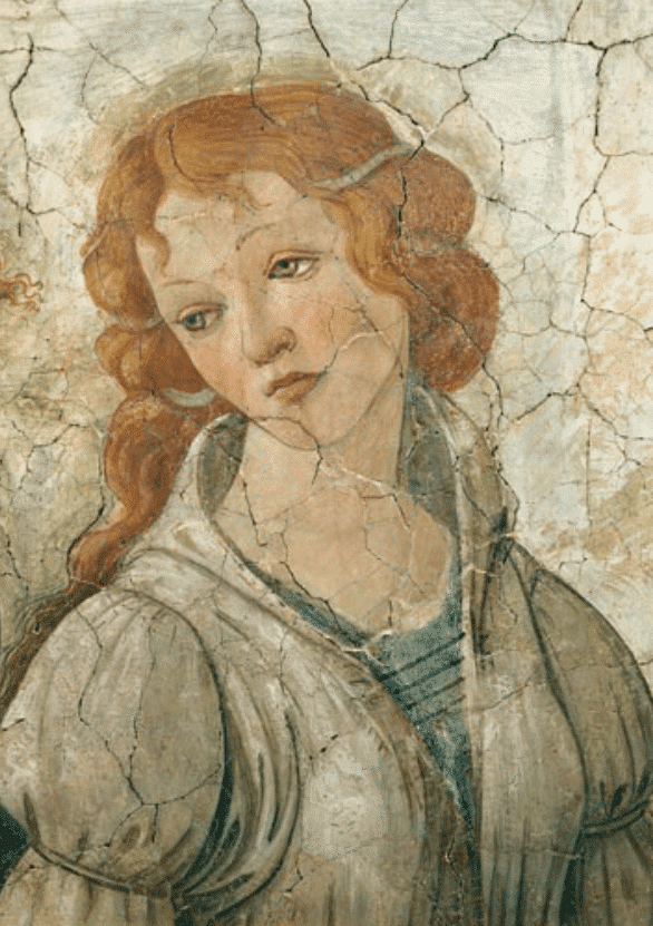 Vénus und die drei Grazien, die Geschenke an ein junges Mädchen überreichen, Detail einer der Grazien – Sandro Botticelli Sandro Botticelli 70x105