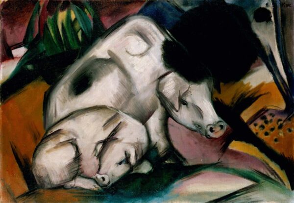 Zwei weiße Schweine – Franz Marc Franz Marc 105x70