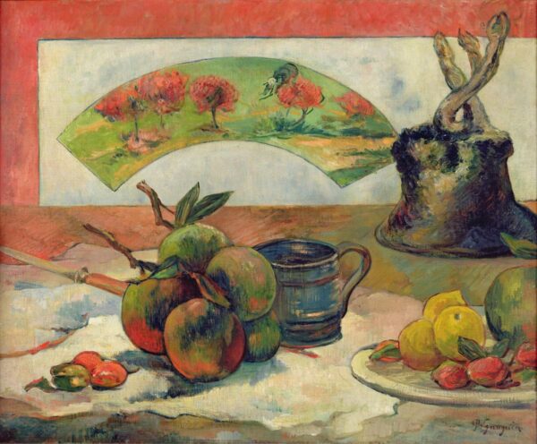 Stillleben mit einem Fächer – Paul Gauguin Paul Gauguin 85x75