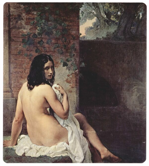 Rückansicht eines Badenden – Francesco Hayez Francesco Hayez 70x70