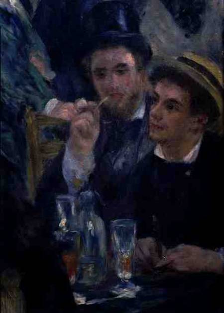 Bal im Moulin de la Galette, Detail von zwei sitzenden Männern – Pierre-Auguste Renoir Pierre-Auguste Renoir 70x105