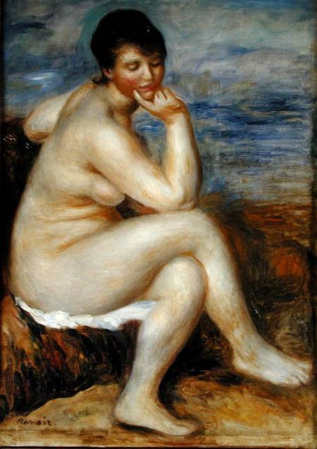 Badender sitzend auf einem Felsen – Pierre-Auguste Renoir Pierre-Auguste Renoir 70x105