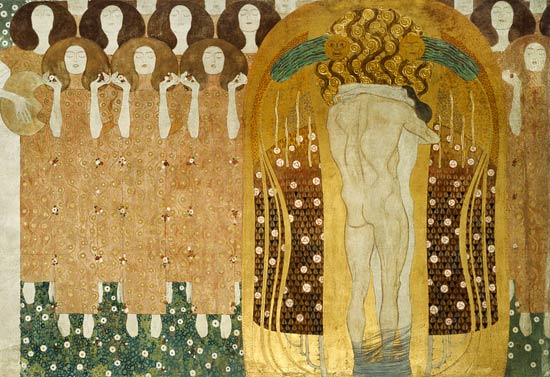 Baiser, Detail des Beethoven-Frieses – Gustav Klimt Gustav Klimt 105x70