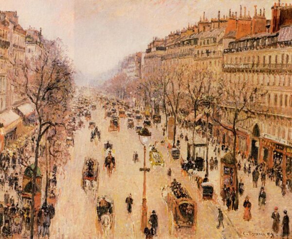 Boulevard Montmartre Morgen, graues Wetter – Camille Pissarro Camille Pissarro 85x75