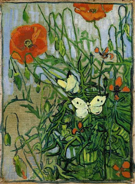 Schmetterlinge und Mohnblumen – Van Gogh Vincent Van Gogh 70x105