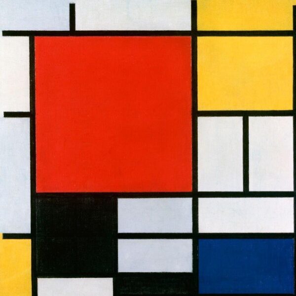 Komposition II in Rot, Blau und Gelb – Mondrian Beliebte Bilder 70x70