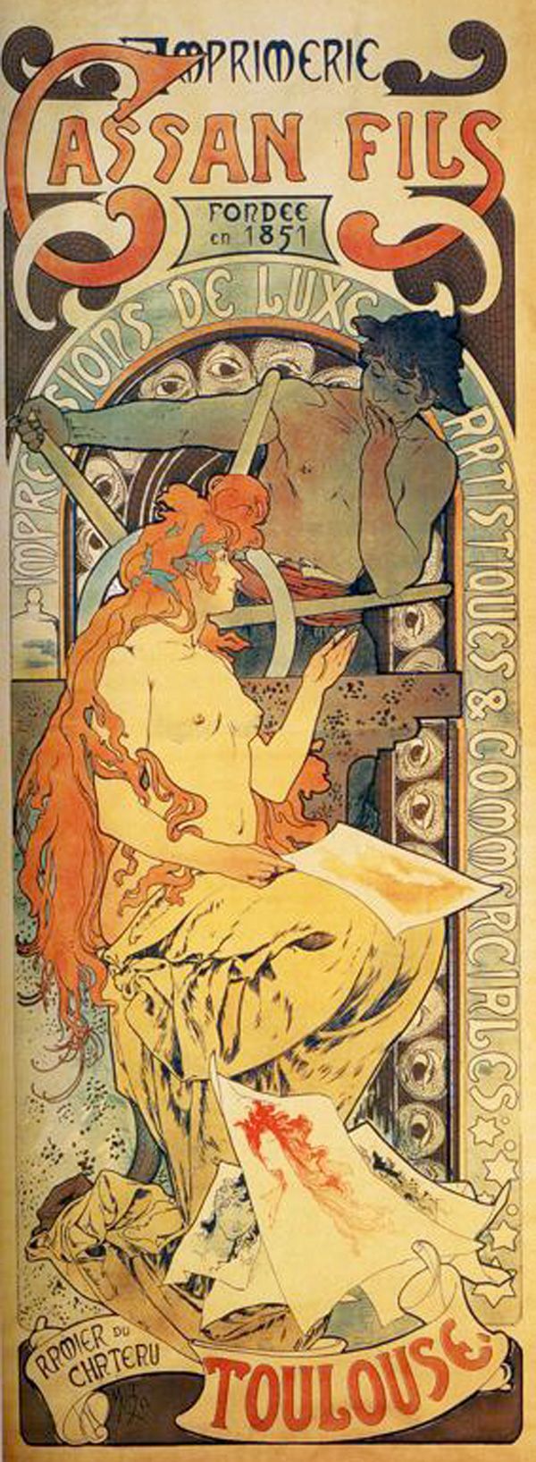 Die Druckerei Cassan Fils – Mucha Alfons Mucha 70x160