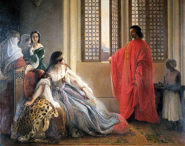 Caterina Cornaro von Francesco Hayez entthront auf dem Thron von Zypern Francesco Hayez 85x75