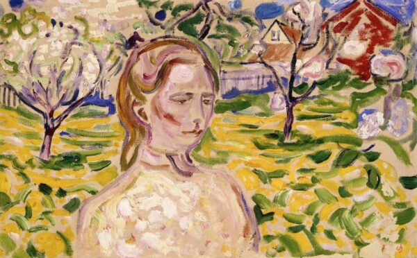 Junge Frau und Butterblumen – Edvard Munch Edvard Munch 105x70