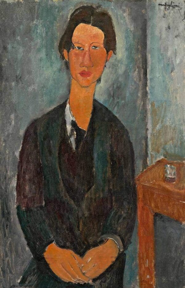 Soutine sitzt an einem Tisch – Amedeo Modigliani Amedeo Modigliani 70x105