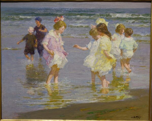 Kinder beim Waten – Edward Henry Potthast Edward Henry Potthast 85x75