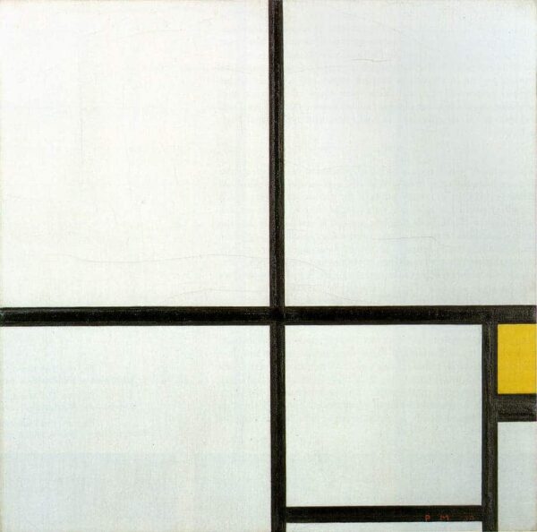 Zusammensetzung mit Gelb – Mondrian Piet Mondrian 70x70