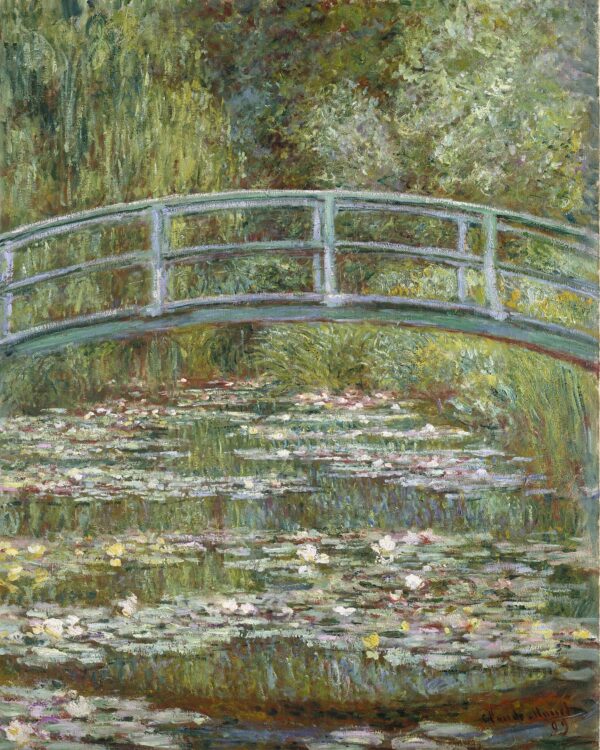 Brücke über einem Seerosenteich – Claude Monet „Die Seerosen“ von Claude Monet 70x85