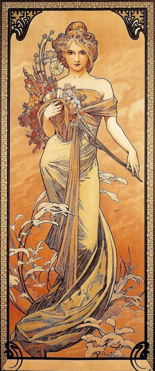 Die Jahreszeiten: Frühling – Mucha Alfons Mucha 70x160