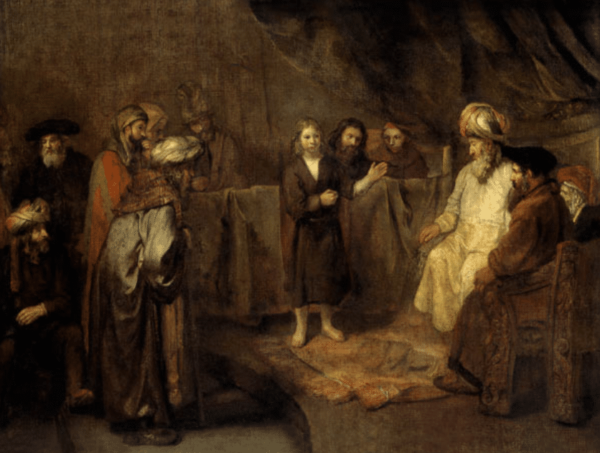 Jésus, zwölf Jahre alt, vor den Schriftgelehrten – Rembrandt van Rijn Rembrandt van Rijn 85x75