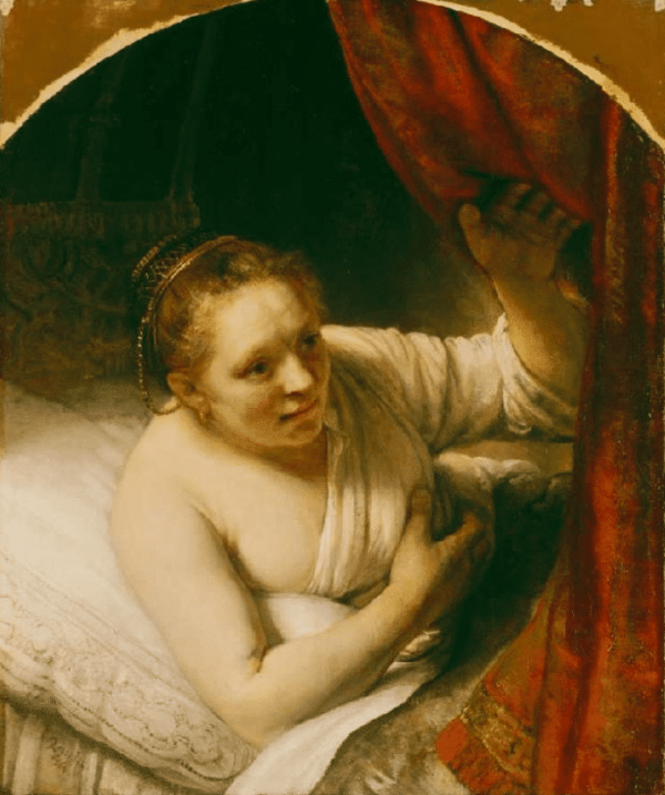 Sarah besucht Tobias in der Hochzeitsnacht – Rembrandt van Rijn Rembrandt van Rijn 70x85