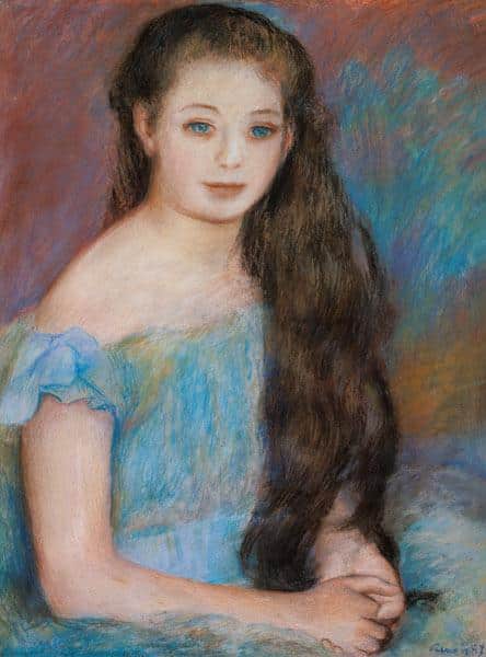 Mädchen mit schwarzen Haaren und blauen Augen – Pierre-Auguste Renoir Pierre-Auguste Renoir 70x85