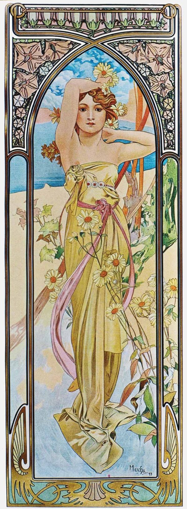 Stunden des Tages: Das Tageslicht – Mucha Alfons Mucha 70x160