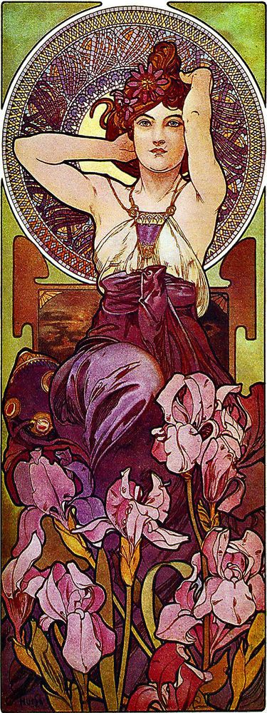 Edelsteine: Amethyst – Mucha Alfons Mucha 70x160