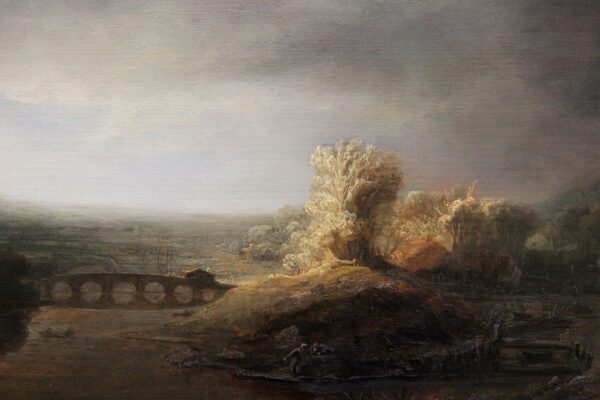 Landschaft mit Bogenbrücke – Rembrandt van Rijn Rembrandt van Rijn 105x70