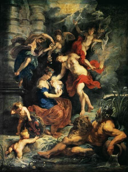 Die Geburt von Marie de Médicis – Peter Paul Rubens Peter Paul Rubens 70x85