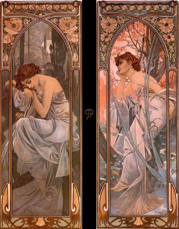 Abendträumerei (nächtlicher Schlaf) – Mucha Alfons Mucha 70x85