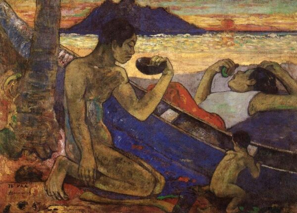 Eine Piroge (Tahitianische Familie) – Paul Gauguin Paul Gauguin 105x70