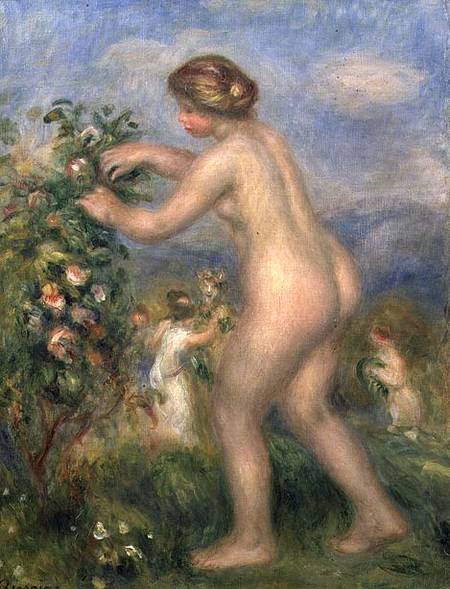 Frau, die Blumen pflückt – Pierre-Auguste Renoir Pierre-Auguste Renoir 70x85