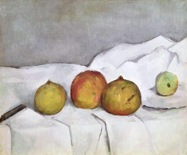 Eine Frucht auf einem Tuch – Paul Cézanne Paul Cézanne 85x75