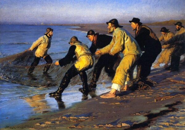 Fischer ziehen das Netz am Nordstrand von Skagen – Peder Severin Krøyer Peder Severin Krøyer